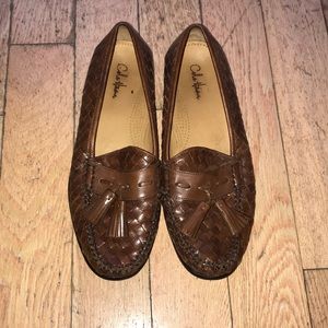 Cole Haan woven brown slip ons